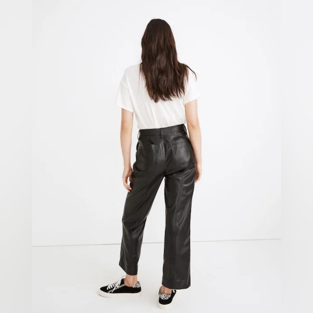 Madewell Slim Emmett Wide-Leg Pants in Vegan Leather Size 28